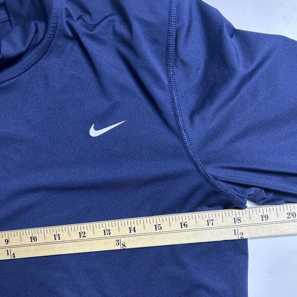 Nike Shirt Navy Blue Pro Fitted Training Active Long-sleeve Men Size Medium - Picture 7 of 9